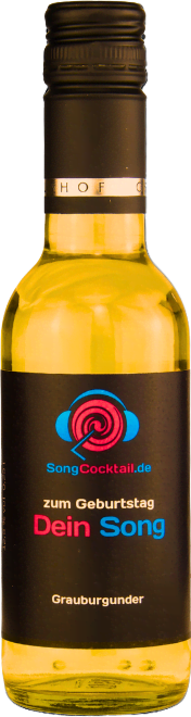 Personalisierte Weinflasche Grauburgunder 0,25l mit Geburtstagslied Code
